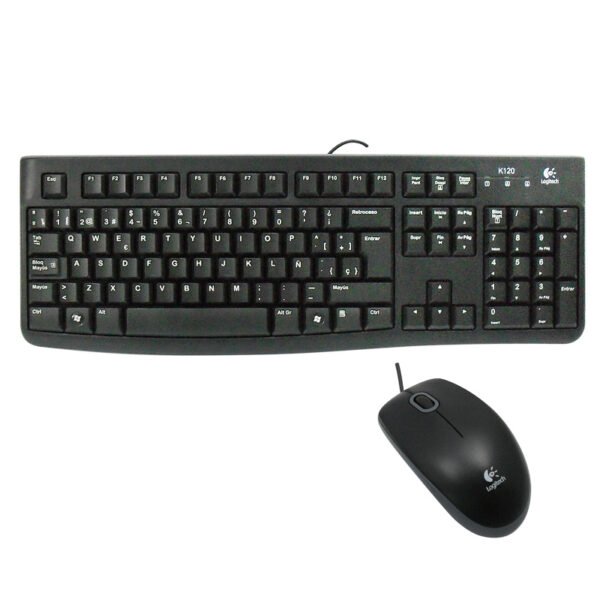 Kit Teclado y Mouse Logitech MK120, USB, Negro.